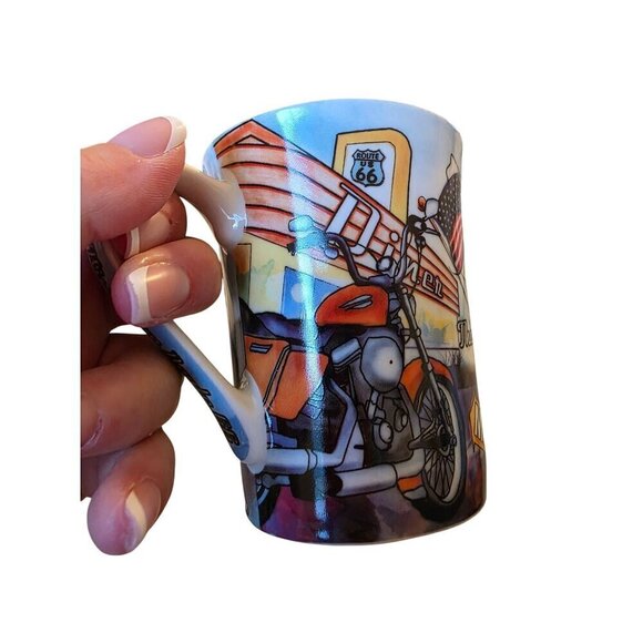Route 66 Mug Get Your Kicks Cadillac Ranch Motorcycle Car Retro Design Coffee Te - Picture 12 of 16